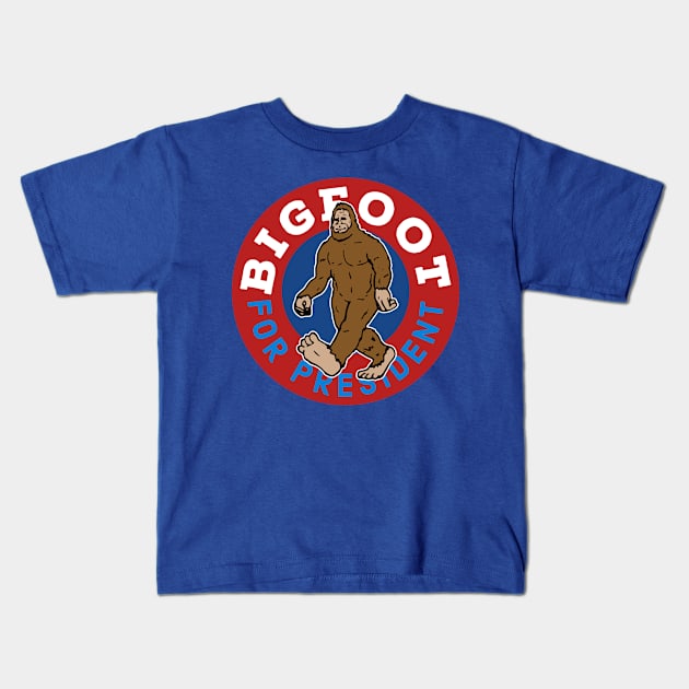 Bigfoot for President funny bigfoot National park hiking Kids T-Shirt by narekmug